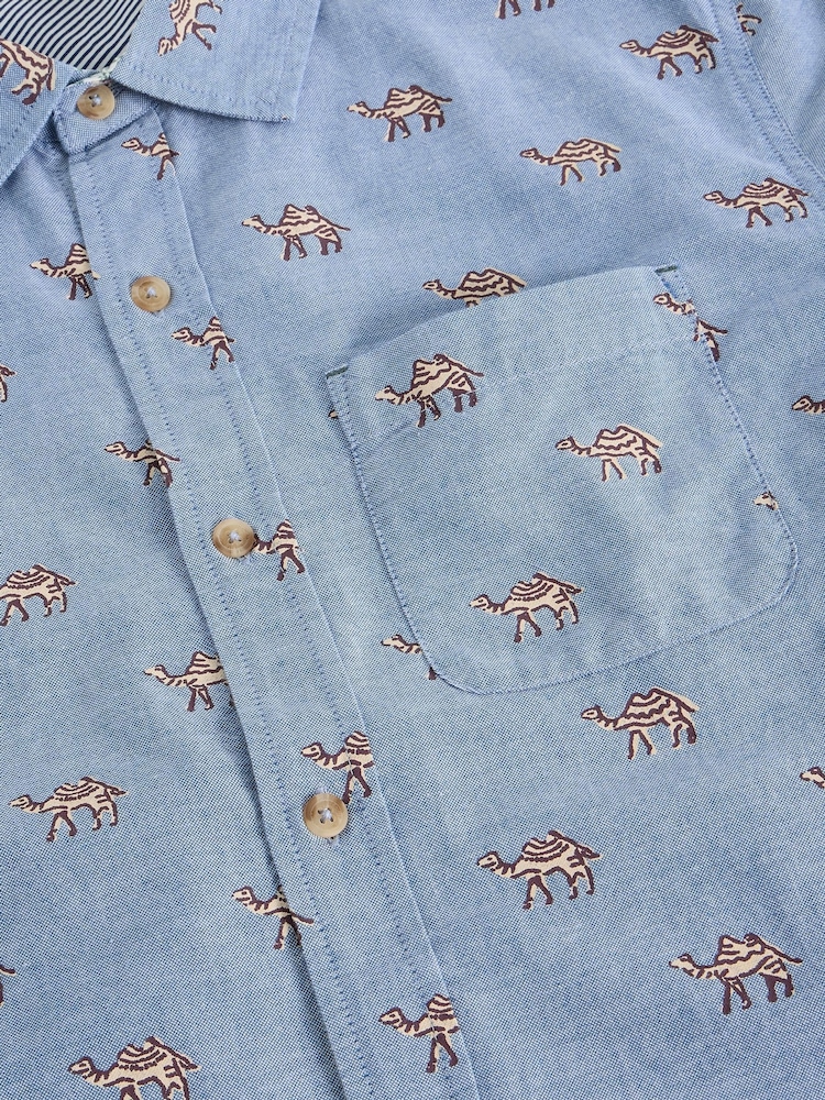 أزرق سماوي - قميص بطبعة زهور بأكمام قصيرة Finsbury من White Stuff - صورة 6 من 6