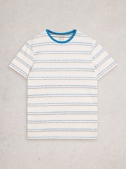 White Stuff Blue Abersoch Reverse Stripe T-Shirt - Image 5 of 6