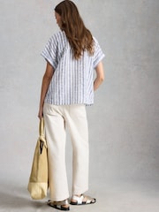 White Stuff Blue Orla Button Through Shirt - Image 4 of 6