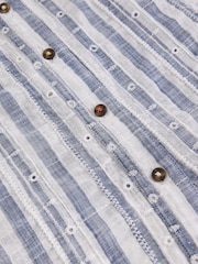 White Stuff Blue Orla Button Through Shirt - Image 6 of 6
