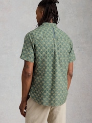 White Stuff Green Finsbury Sun Print Shirt - Image 2 of 6