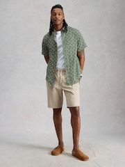 White Stuff Green Finsbury Sun Print Shirt - Image 3 of 6