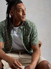 White Stuff Green Finsbury Sun Print Shirt - Image 4 of 6