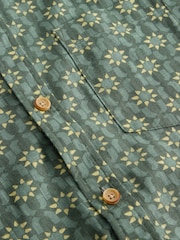 White Stuff Green Finsbury Sun Print Shirt - Image 6 of 6