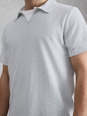 White Stuff Green Geo Printed Polo Shirt - Image 4 of 6