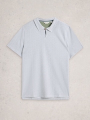 White Stuff Green Geo Printed Polo Shirt - Image 5 of 6
