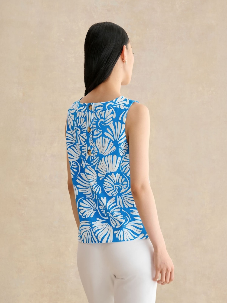 Hobbs Blue Fern Printed Top - Image 2 of 5