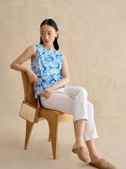 Hobbs Blue Fern Printed Top - Image 3 of 5