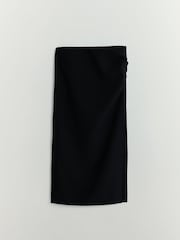 Draped Slit Pencil Midi Skirt - 圖片 6，共 6
