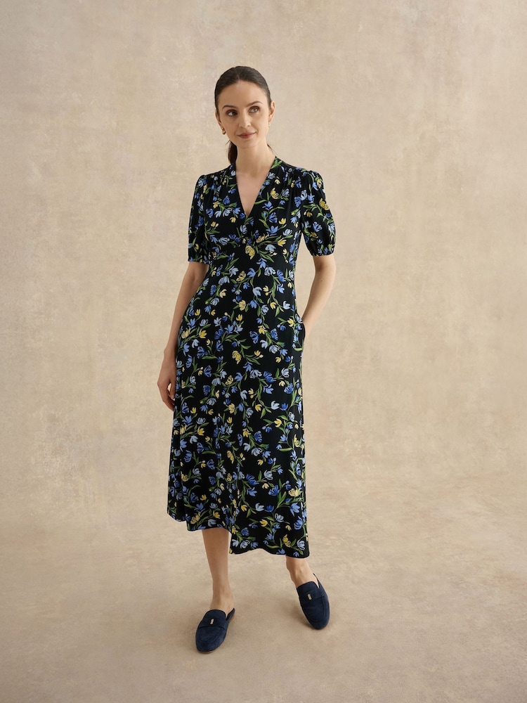 Hobbs Navy Petite Sidonie Dress - Image 1 of 5
