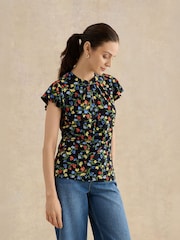 Hobbs Blue Lila Printed Top - Image 1 of 5