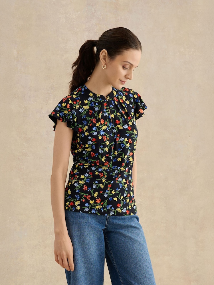Hobbs Blue Lila Printed Top - Image 1 of 5