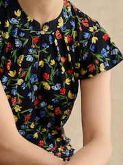 Hobbs Blue Lila Printed Top - Image 3 of 5