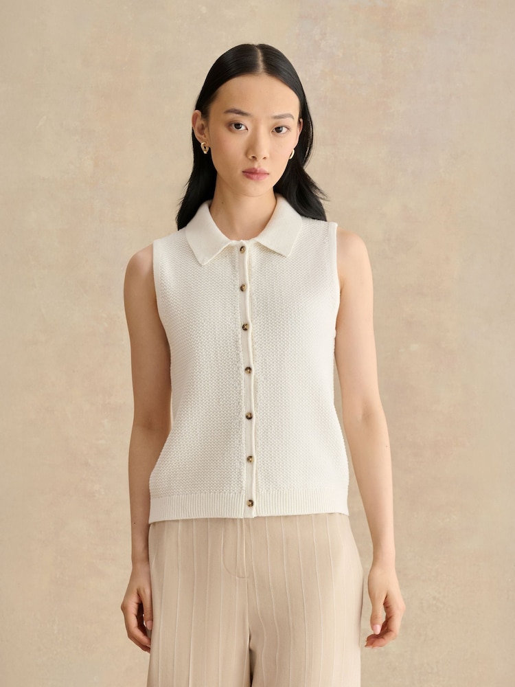 Hobbs White Seaton Crochet Tank Top - Image 1 of 5