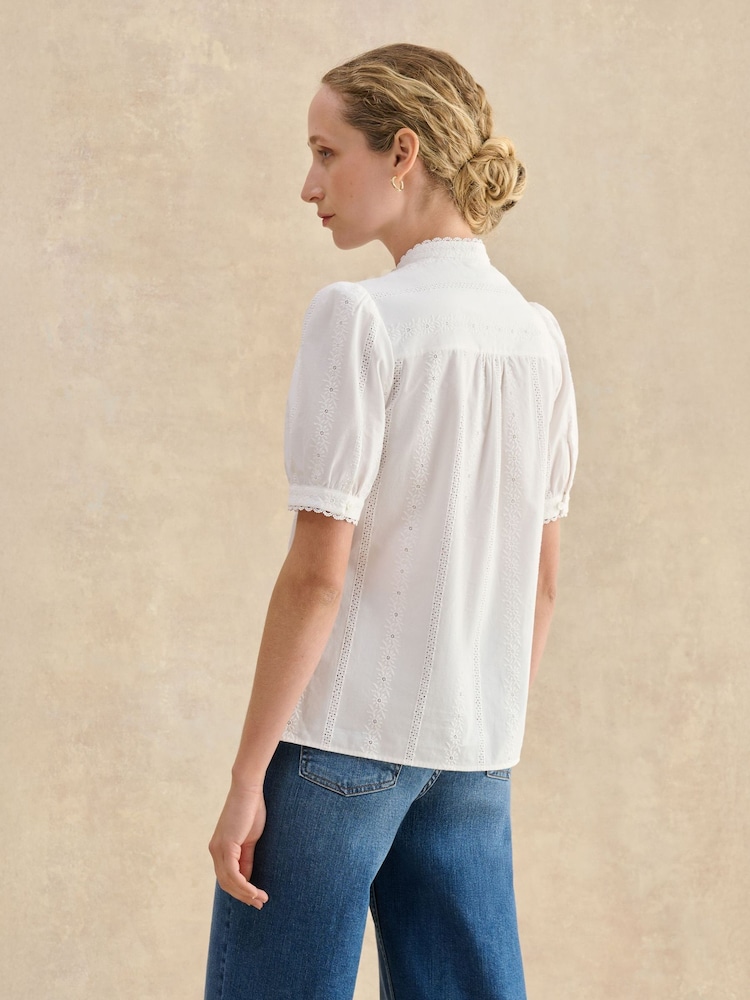 Hobbs White Sawyer Blouse - Image 2 of 4 Hobbs White Sawyer Blouse - Image 2 of 4