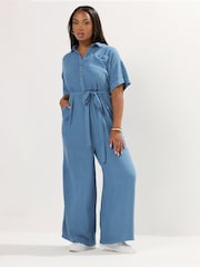 Yours Curve Wide Leg Jumpsuit - Image 1 of 4