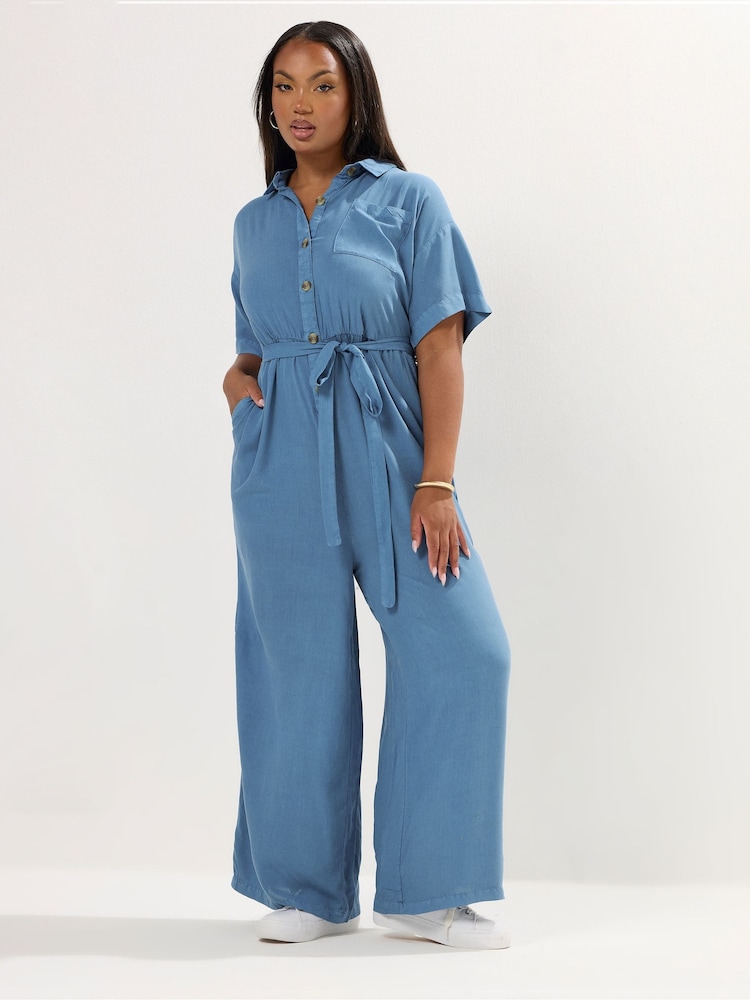 Yours Curve Wide Leg Jumpsuit - Image 1 of 4 Yours Curve Wide Leg Jumpsuit - Image 1 of 4