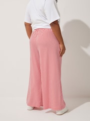 Yours Curve Red Limited Stripe Boxer Waist Trousers - Image 2 of 5