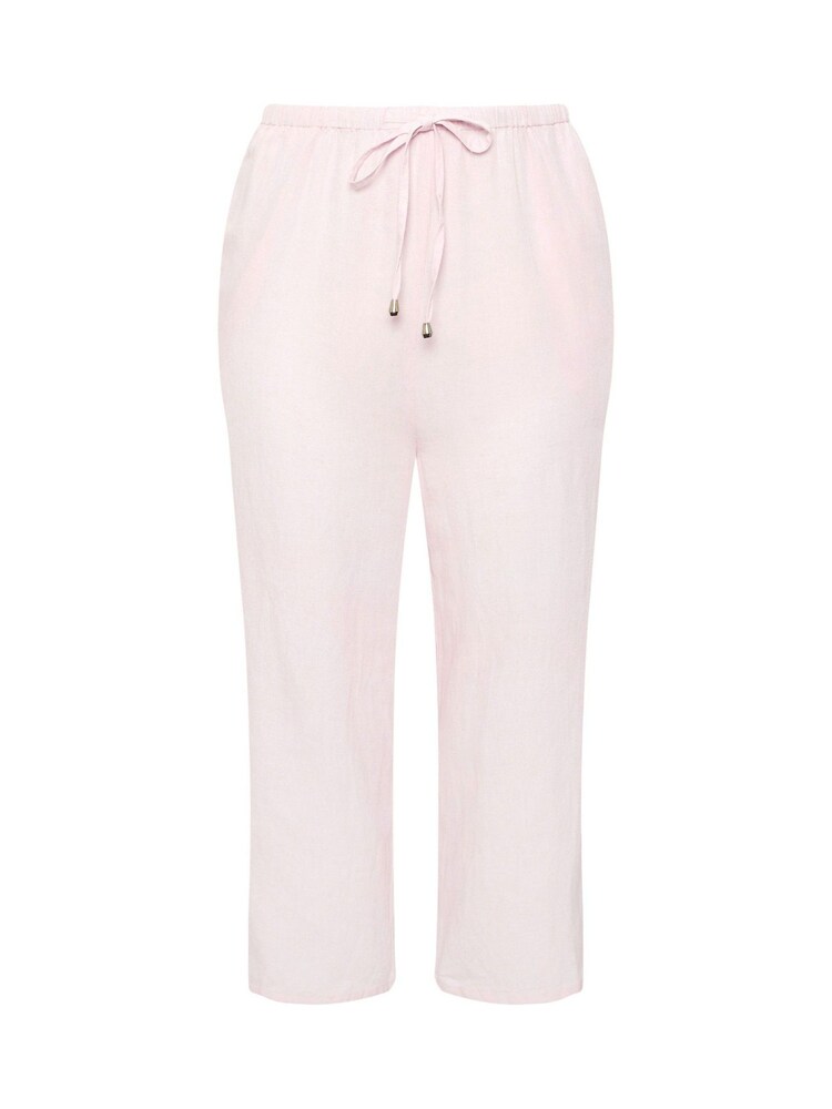 Yours Curve Pink Wide Leg Linen Blend Culottes - Image 5 of 5