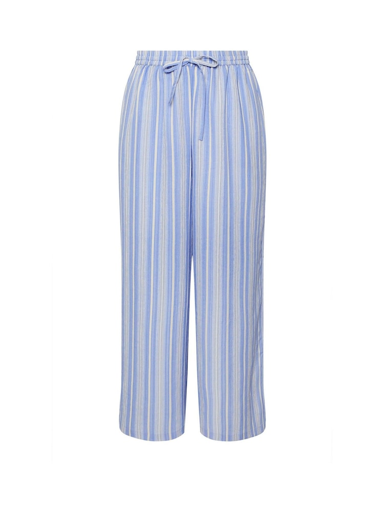 Yours Curve Textured Stripe Wide Leg Trousers - Imaginea 5 din 5