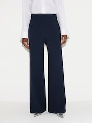 Jigsaw Blue Modern Crepe Wide Leg Trousers - Image 1 of 5