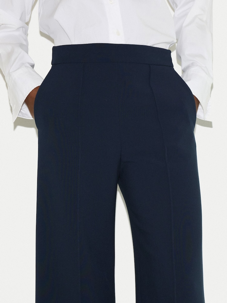 Jigsaw Blue Modern Crepe Wide Leg Trousers - Image 2 of 5