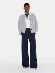 Jigsaw Blue Modern Crepe Wide Leg Trousers - Image 3 of 5