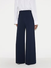 Jigsaw Blue Modern Crepe Wide Leg Trousers - Image 4 of 5