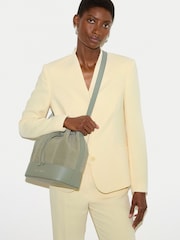 Jigsaw Green Drawstring Bucket Bag - Image 5 of 6