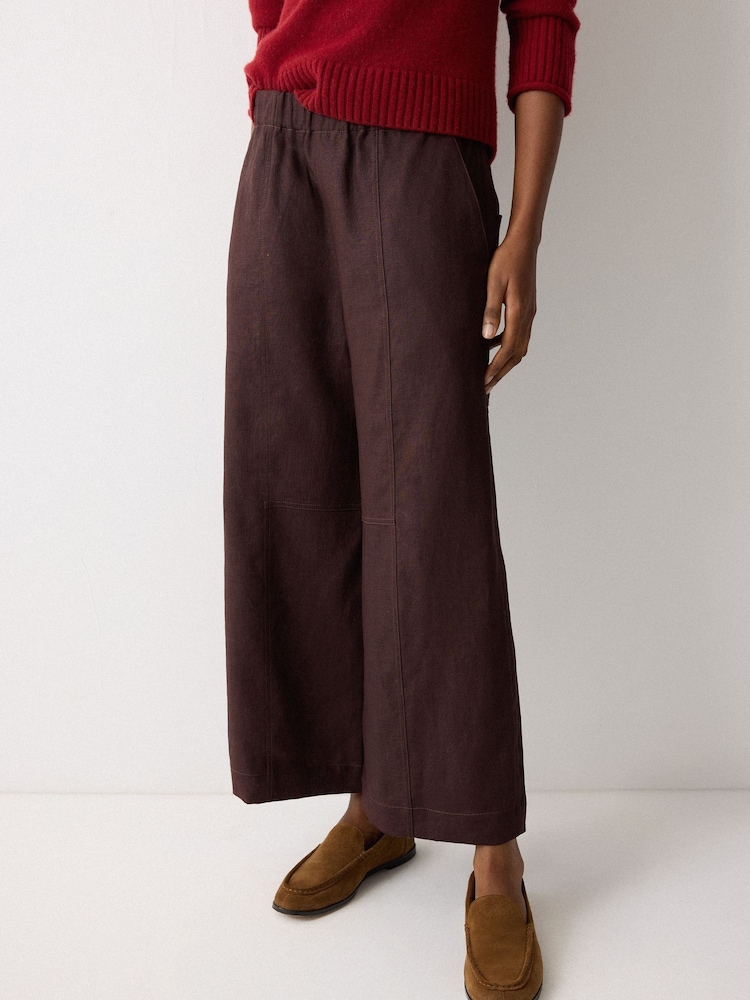 Jigsaw Purple Mara Linen Relaxed Trousers - Image 1 of 6
