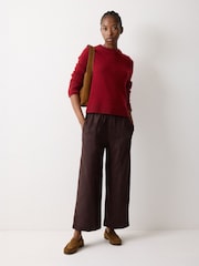Jigsaw Purple Mara Linen Relaxed Trousers - Image 3 of 6