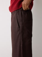 Jigsaw Purple Mara Linen Relaxed Trousers - Image 4 of 6
