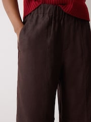 Jigsaw Purple Mara Linen Relaxed Trousers - Image 5 of 6