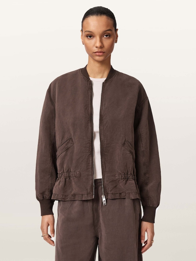 AllSaints Brown Sofi Jacket - Image 1 of 7