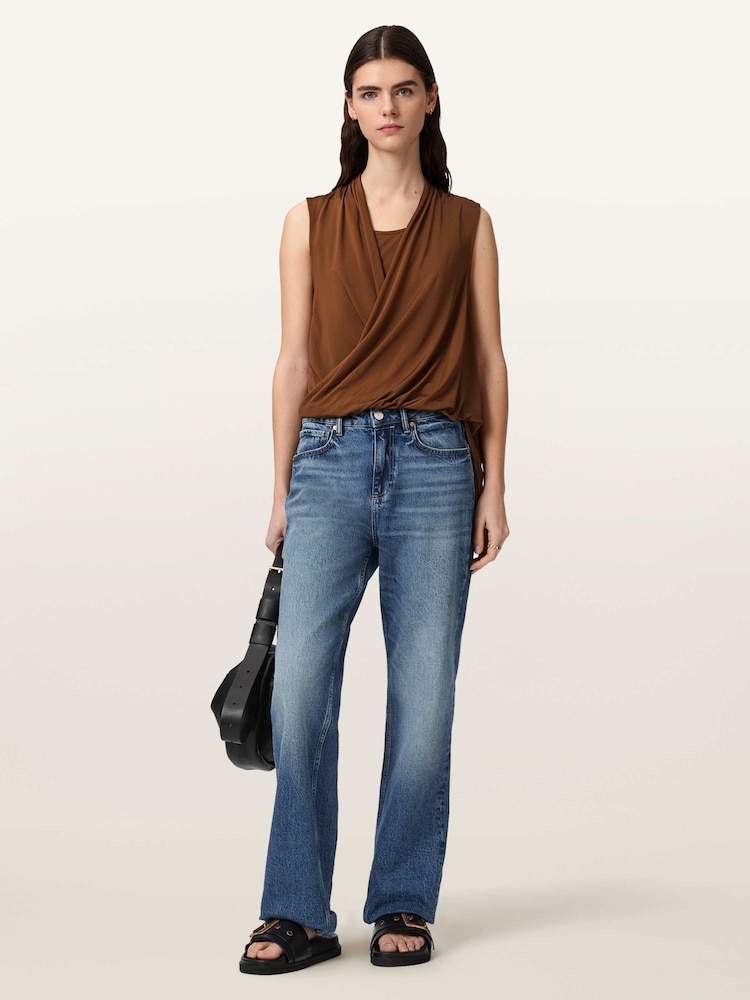 AllSaints Brown Adaline Top - Image 2 of 6