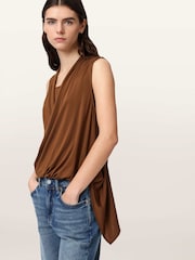 AllSaints Brown Adaline Top - Image 3 of 6