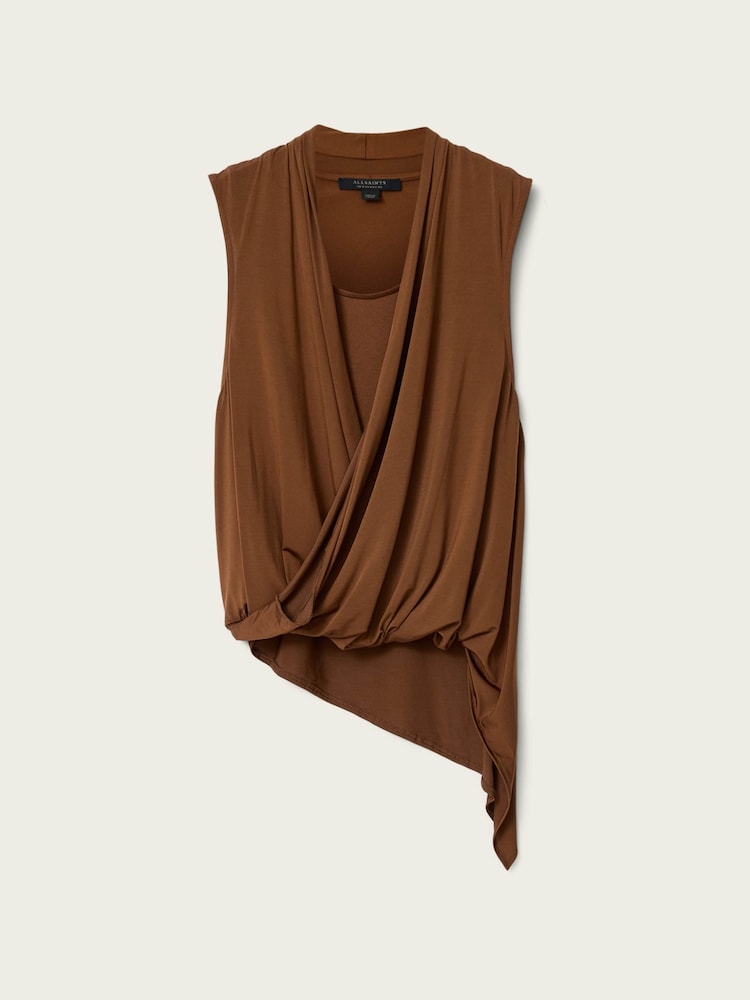 AllSaints Brown Adaline Top - Image 6 of 6