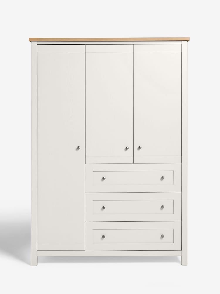 Chalk Malvern Statement Oak Effect Wardrobe - Image 1 of 8 Chalk Malvern Statement Oak Effect Wardrobe - Image 1 of 8