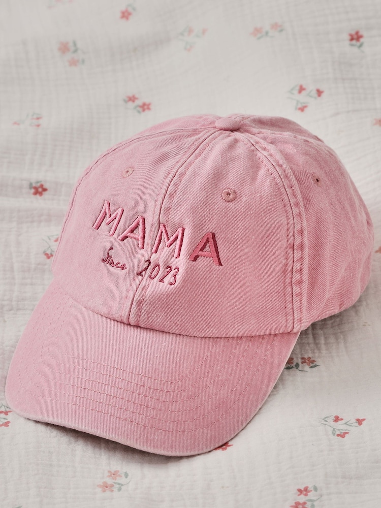Personalised Adults Mama Vintage Pink Cap by Made Yours - Image 1 of 3
