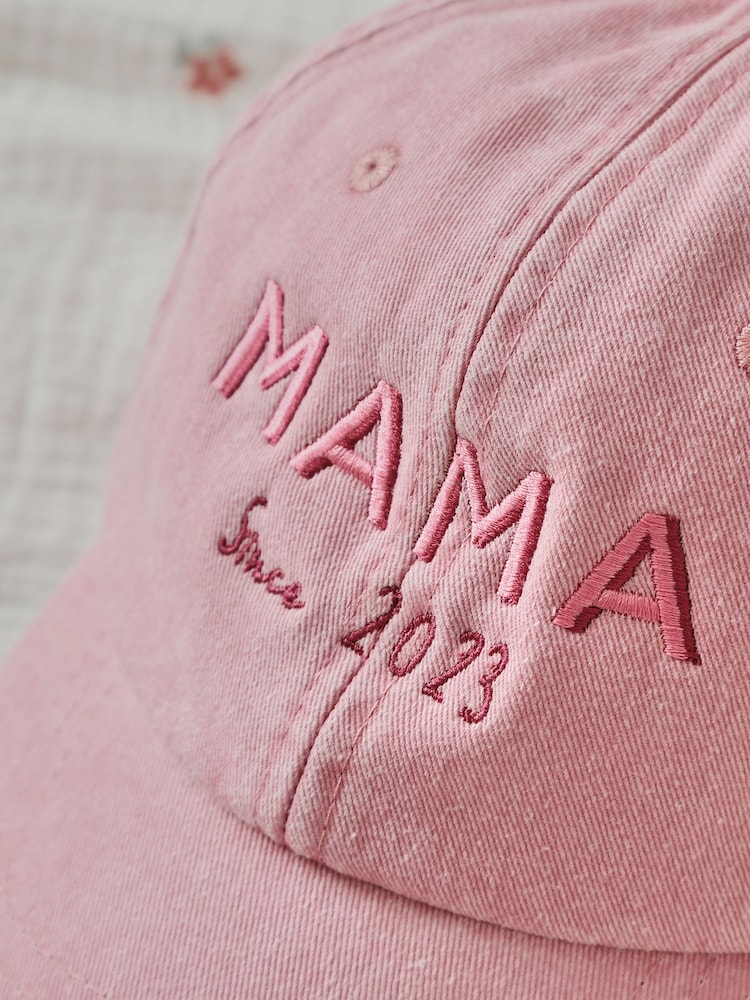 Personalised Adults Mama Vintage Pink Cap by Made Yours - Image 3 of 3