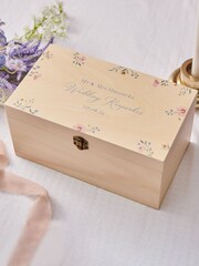 Made Yours Natural Personalised Wildflower Wedding Keepsakes Wooden Box - Image 3 of 4