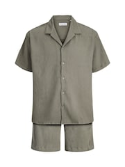 JACK & JONES Green Textured Resort Shirt & Shorts Set - Image 6 of 6