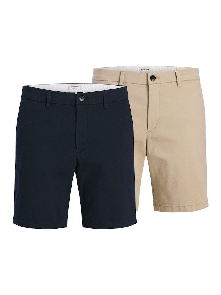 JACK & JONES Blue Slim Fit Chinos 2 Pack - Image 1 of 3 JACK & JONES Blue Slim Fit Chinos 2 Pack - Image 1 of 3