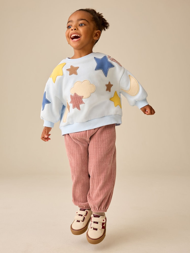 Blue Star Crew Neck Sweatshirt and Barrel Trousers Set (3mths-7yrs) - Image 2 of 4 Blue Star Crew Neck Sweatshirt and Barrel Trousers Set (3mths-7yrs) - Image 2 of 4