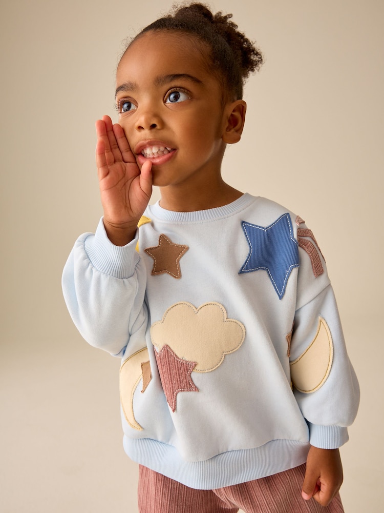 Blue Star Crew Neck Sweatshirt and Barrel Trousers Set (3mths-7yrs) - Image 4 of 4 Blue Star Crew Neck Sweatshirt and Barrel Trousers Set (3mths-7yrs) - Image 4 of 4
