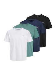 JACK & JONES White Regular Fit T-Shirts 4 Pack - Image 1 of 7