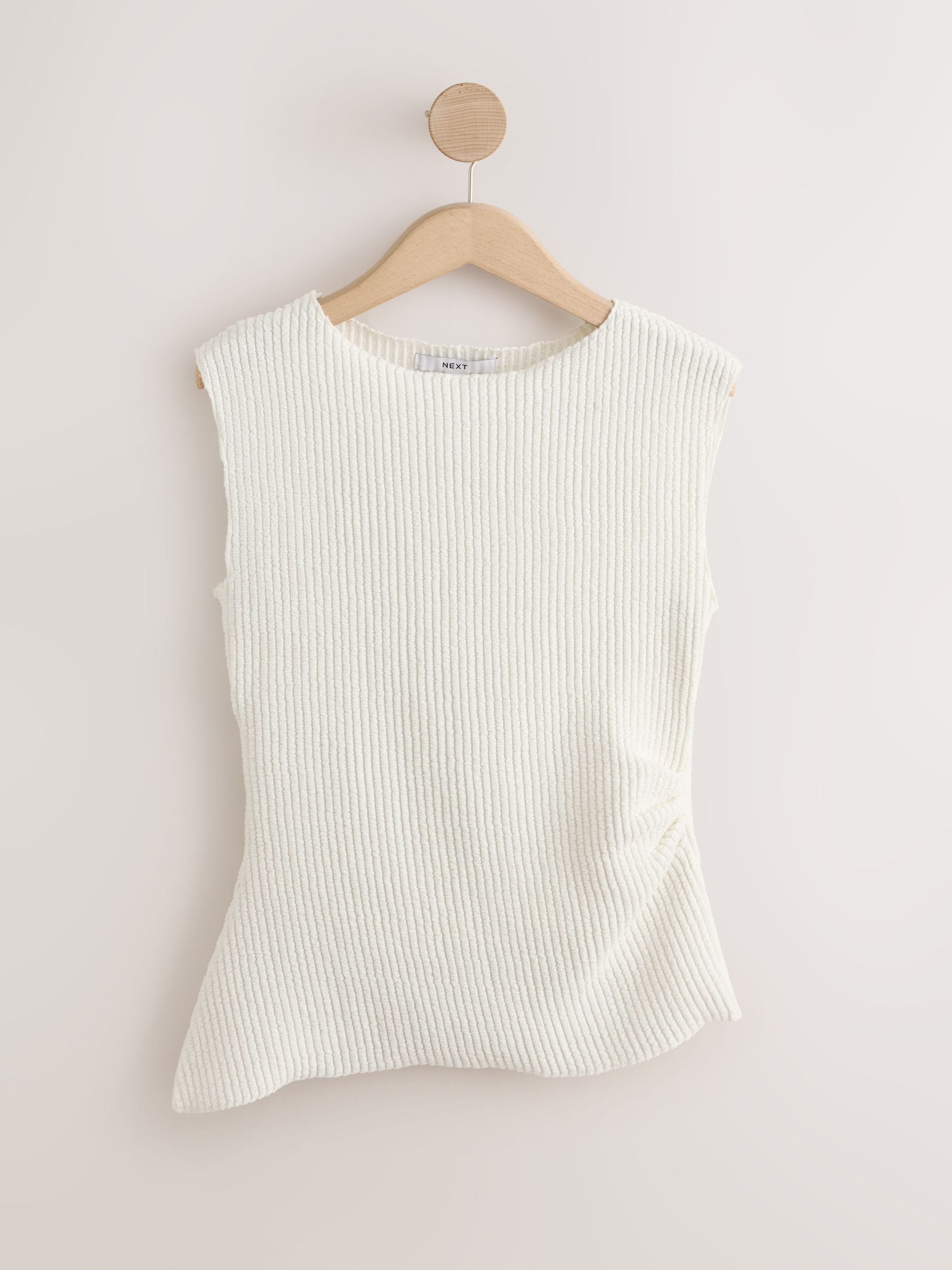 Buy Ecru Texture Asymmetric Sleeveless Top from the Next UK online