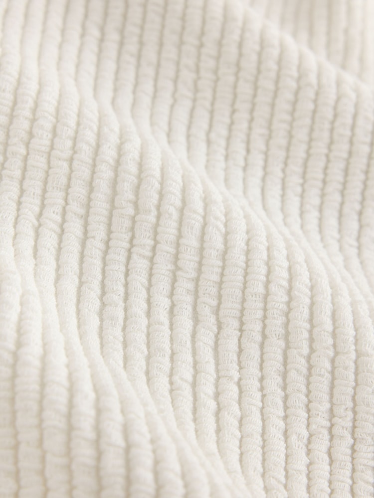 Ecru Texture Asymmetric Sleeveless Top - Image 8 of 8 Ecru Texture Asymmetric Sleeveless Top - Image 8 of 8