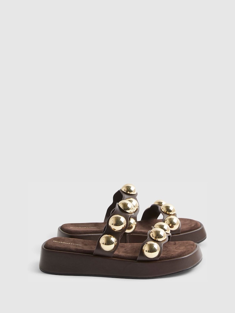 River Island Studded Flatform Sandals - Image 2 of 5 River Island Studded Flatform Sandals - Image 2 of 5