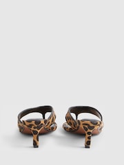 River Island Brown Leopard Print Toe Thong Heeled Sandals - Image 5 of 5